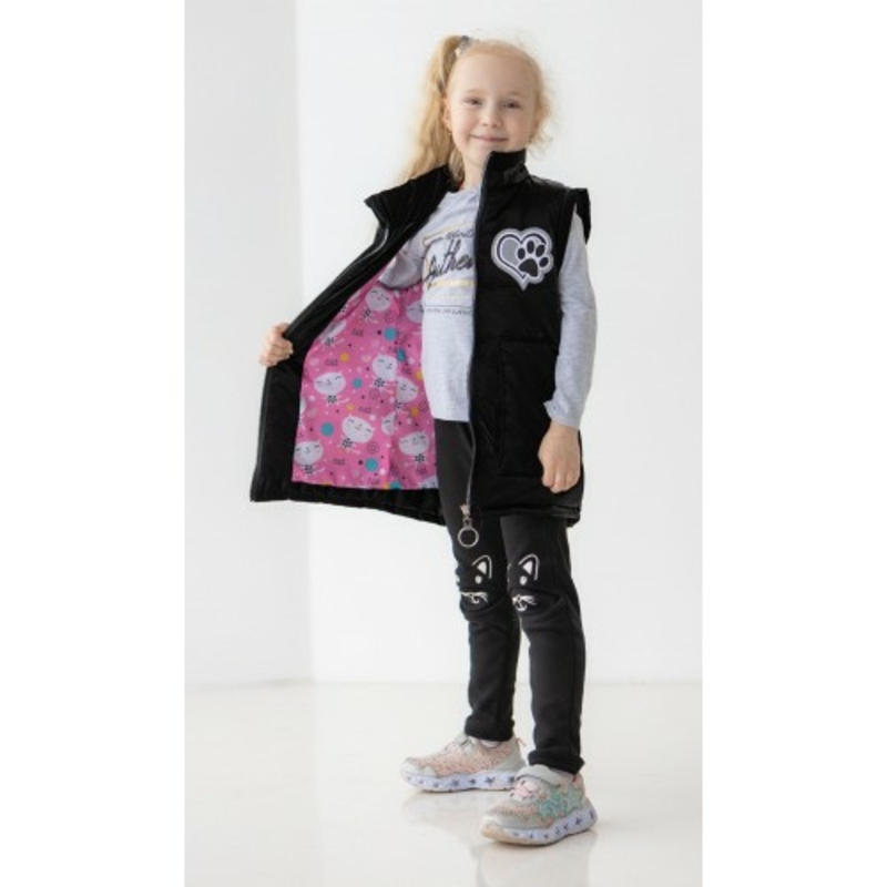 Дитяча куртка жилетка з світловідбиваючими елементами Nyusya чорна 104 ріст 1061c104, numer zdjęcia 8