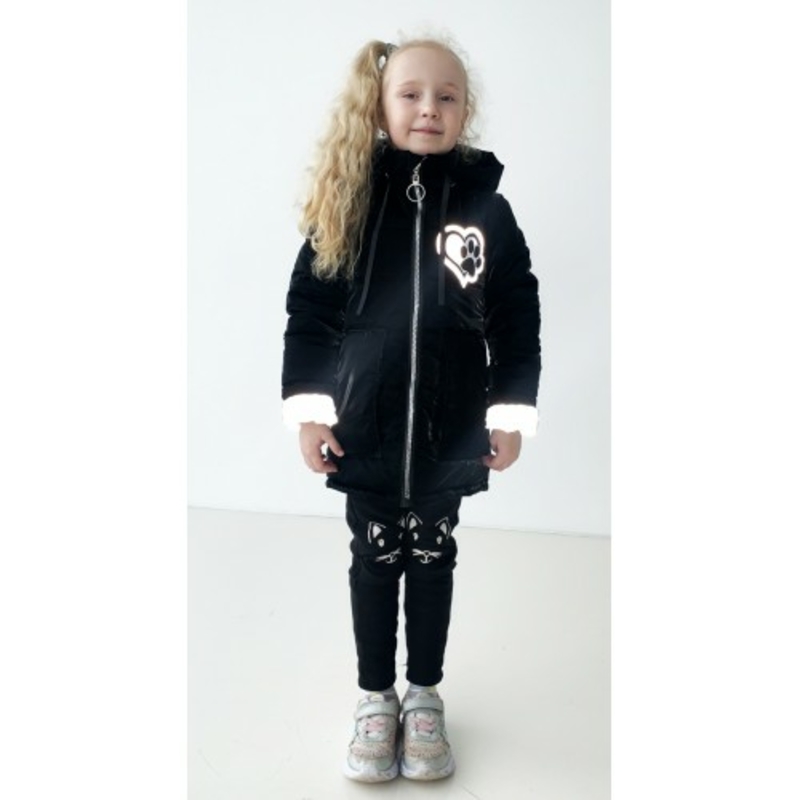 Дитяча куртка жилетка з світловідбиваючими елементами Nyusya чорна 104 ріст 1061c104, фото №9