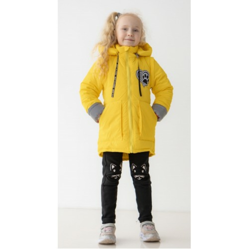 Дитяча куртка жилетка з світловідбиваючими елементами Nyusya жовта 104 ріст 1061b104, numer zdjęcia 2