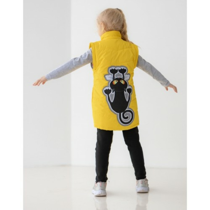 Дитяча куртка жилетка з світловідбиваючими елементами Nyusya жовта 104 ріст 1061b104, photo number 7