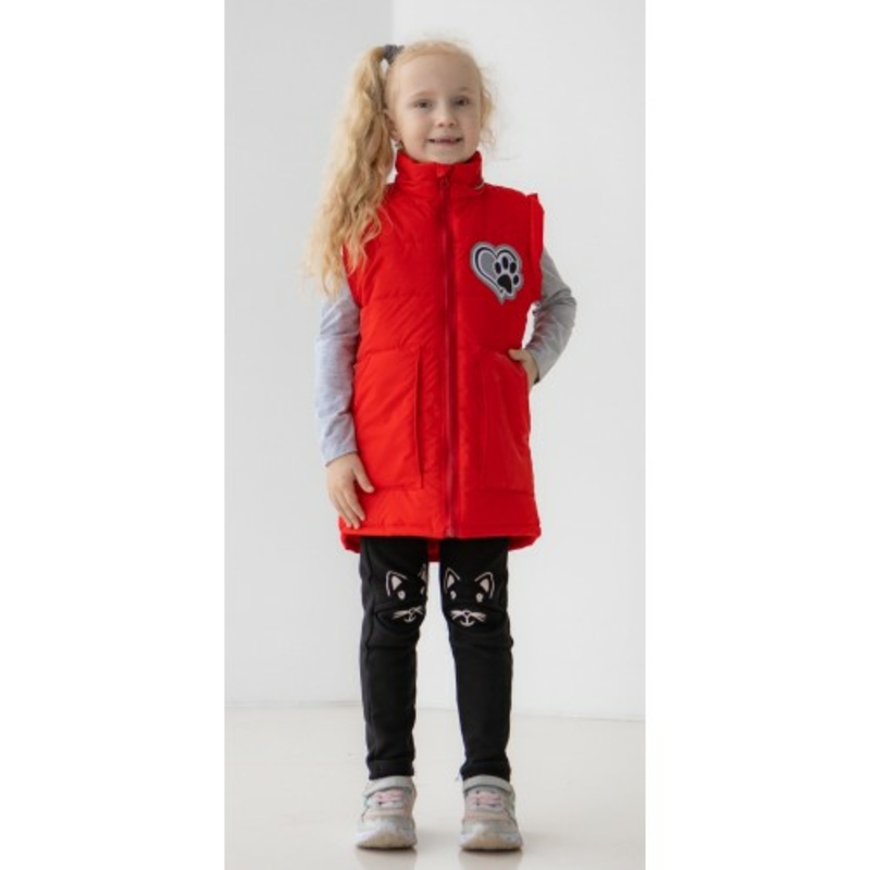 Дитяча куртка жилетка з світловідбиваючими елементами Nyusya червона 104 ріст 1061a104, фото №6