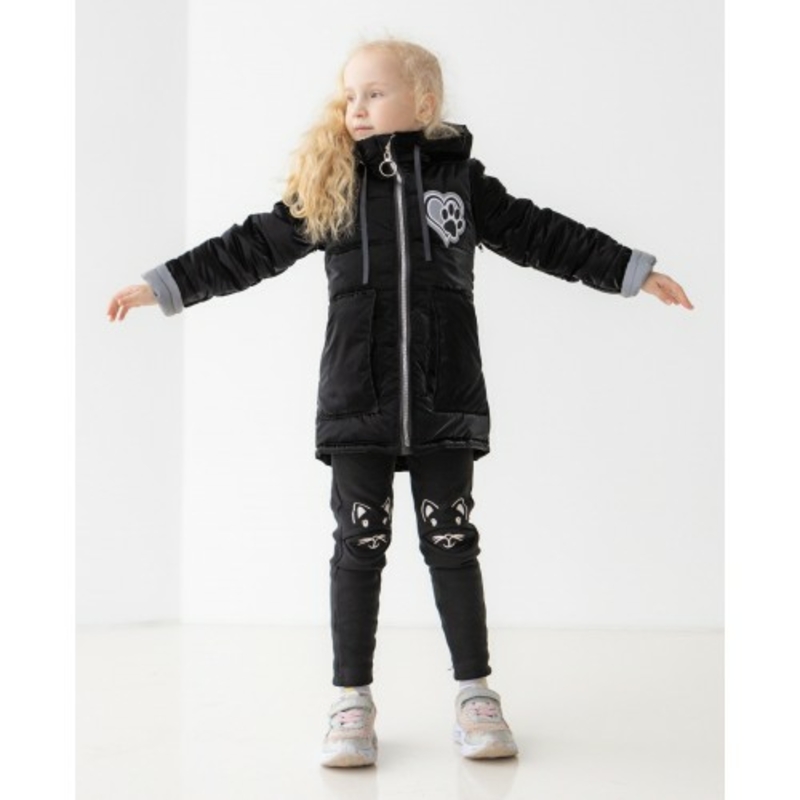 Дитяча куртка жилетка з світловідбиваючими елементами Nyusya чорна 110 ріст 1061c110, фото №3