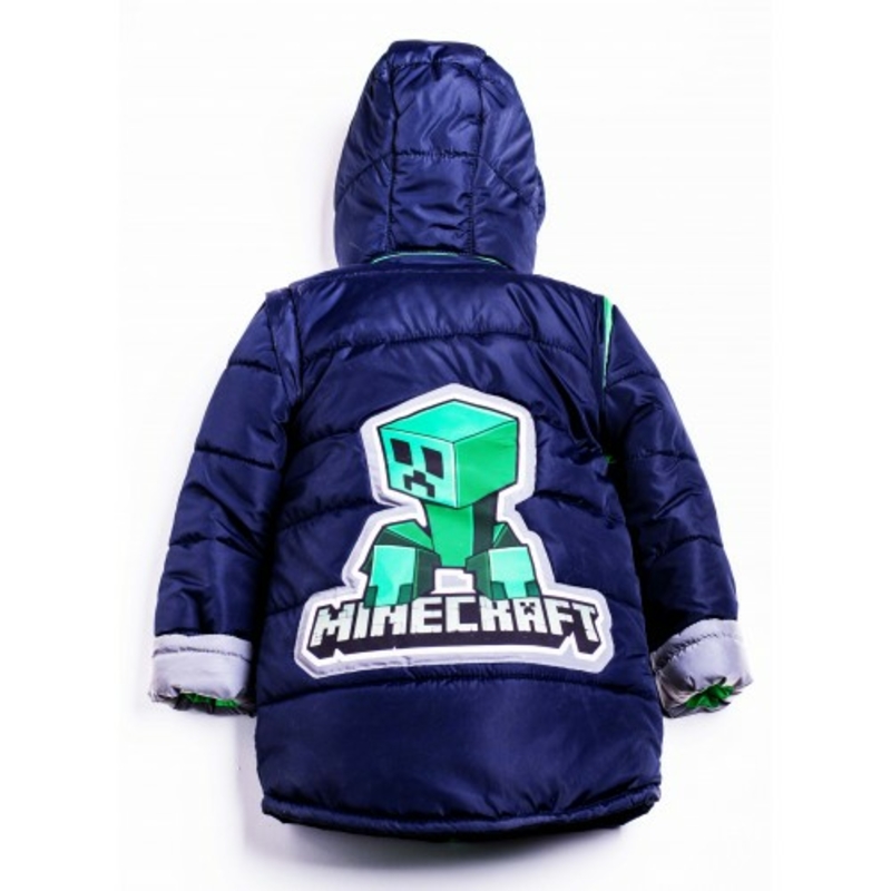 Дитяча куртка жилетка з світловідбиваючими елементами MineCraft синя 104 ріст 1062a104, фото №3