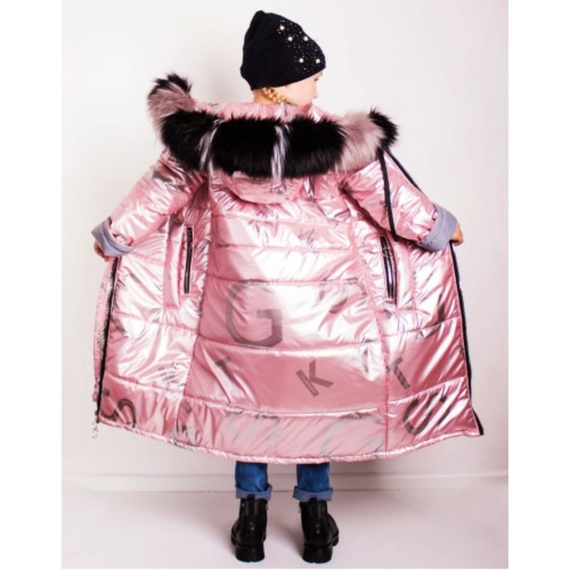 Зимове супер довге пальто Climber зі світловідбивачами пудра 152 ріст 1065c152, numer zdjęcia 6