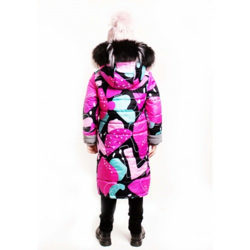 Зимове супер довге пальто Climber Print зі світловідбивачами 110 ріст 1065d110, numer zdjęcia 4