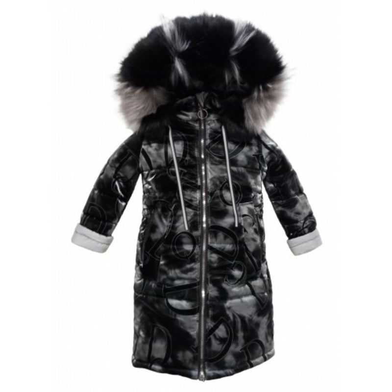 Зимове супер довге пальто Bahiriya зі світловідбивачами чорне 116 ріст 1066c116, фото №2