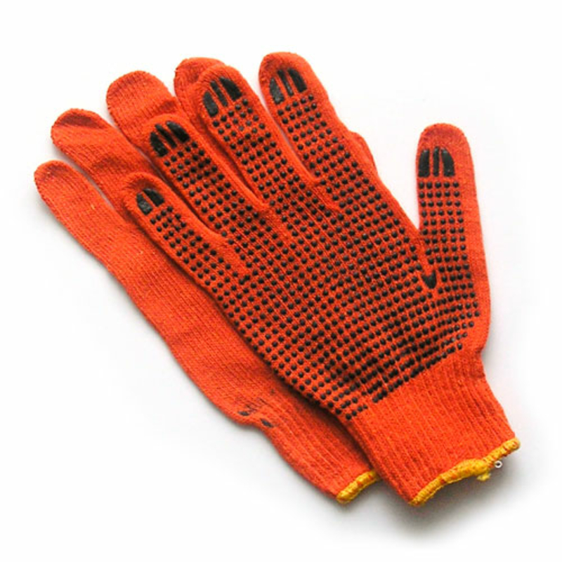 Rękawice CB pomarańczowe z PVC punktem