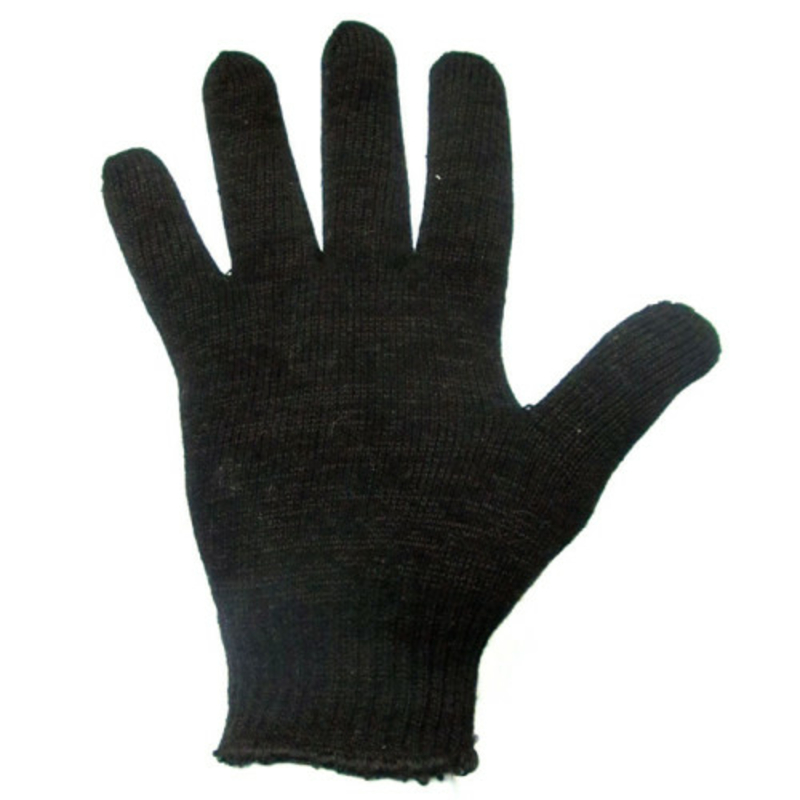 Перчатки вязанные двухслойные чёрные