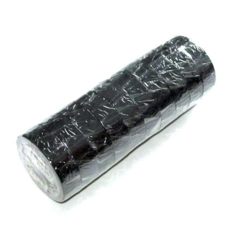 Изолента ПВХ RUGBY 10м чёрная (упаковка 10 шт)