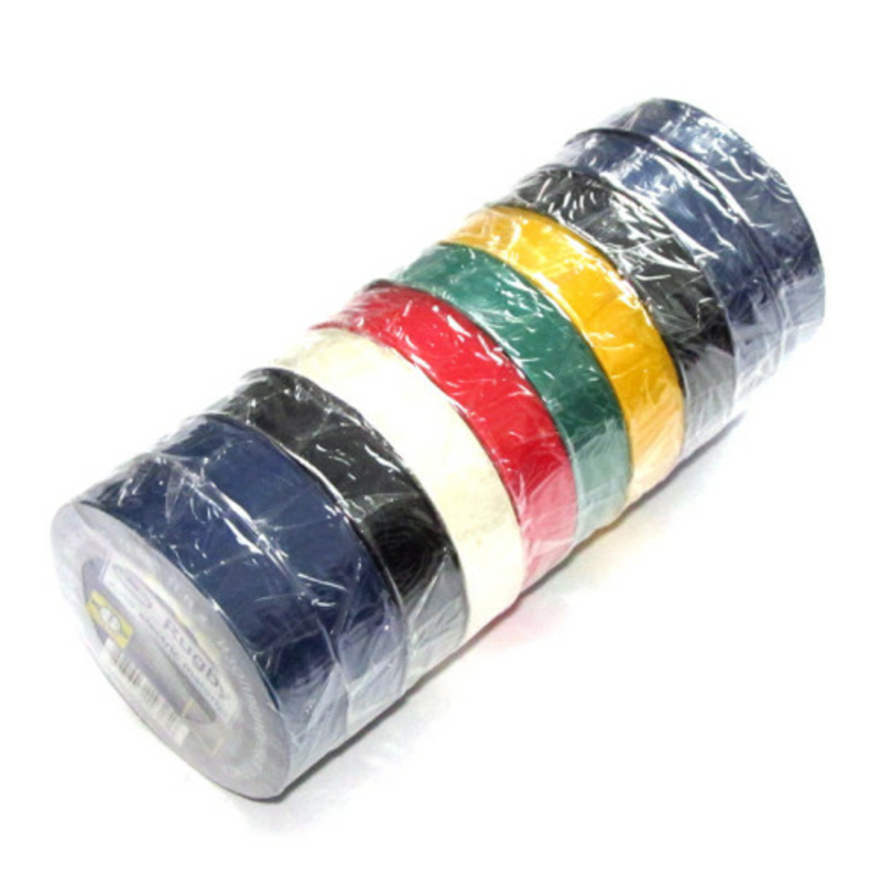 Ізолента ПВХ RUGBY 30м кольорова асорті (упаковка 10 шт)