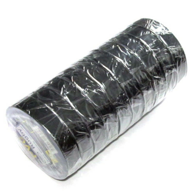 Изолента ПВХ RUGBY 50м чёрная (упаковка 10 шт)