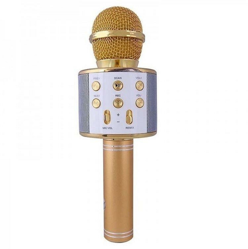 Беспроводной микрофон караоке Ws-858, gold, photo number 2