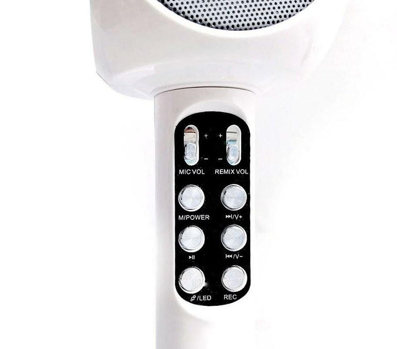 Беспроводной микрофон караоке с динамиком и цветомузыкой Ws-1816, white, numer zdjęcia 4