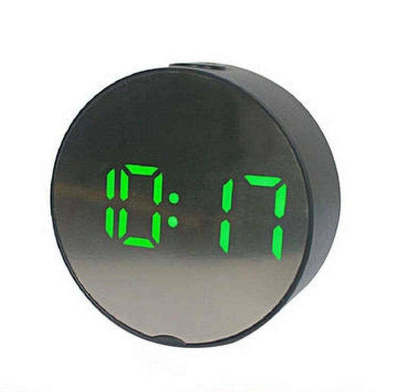 Зеркальные Led часы Dt-6505 black с будильником и термометром