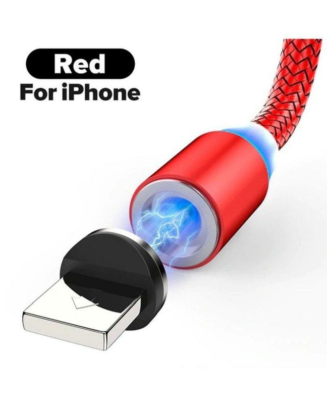 3 в 1 Магнитный кабель USB - Lightning для Apple, Micro Usb, Type-C с подсветкой, фото №7
