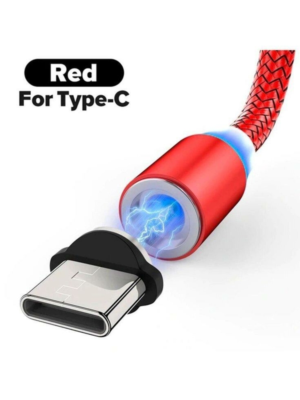 3 в 1 Магнитный кабель USB - Lightning для Apple, Micro Usb, Type-C с подсветкой, фото №9