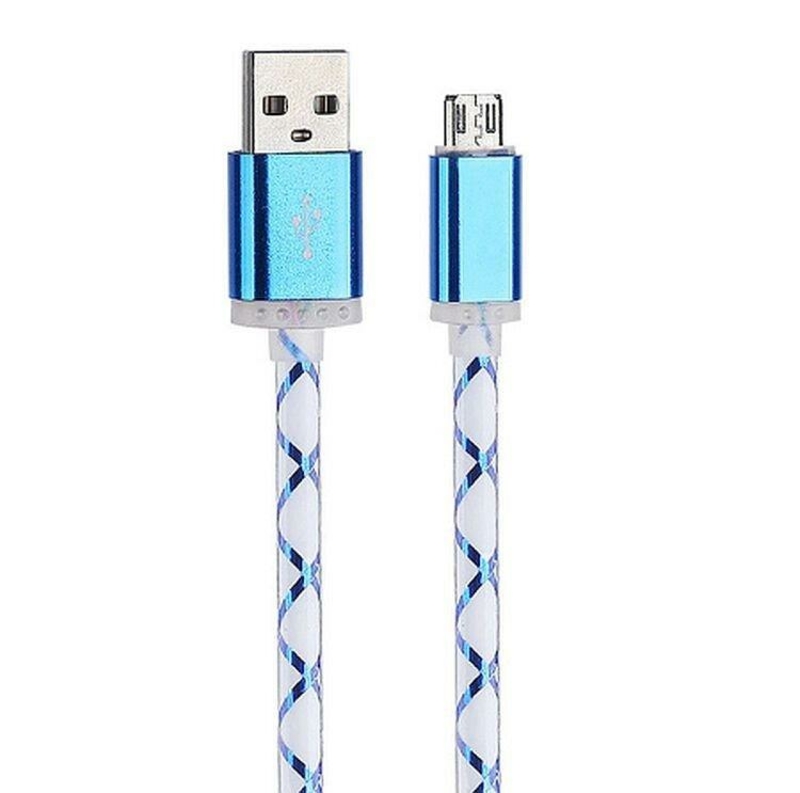 Usb кабель Led Cable micro Usb с подсветкой blue