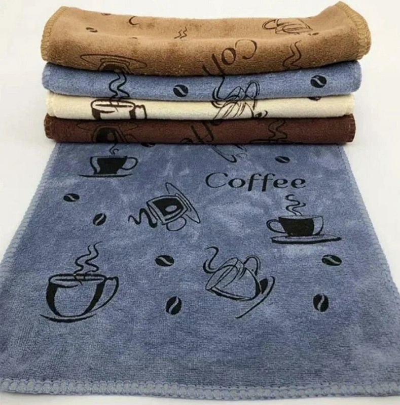 Полотенца для кухни Coffee микрофибра, 5 шт в упаковке, фото №3