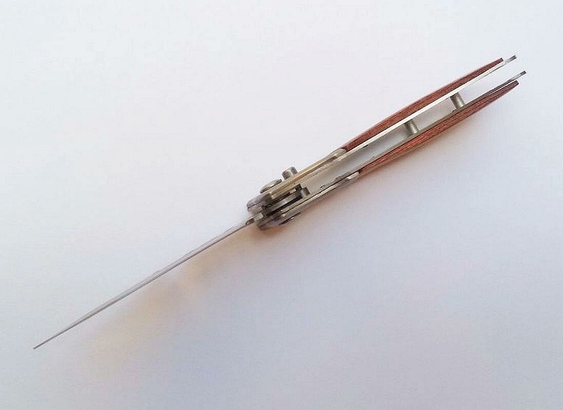 Нож выкидной с фиксатором в чехле (a42d), фото №3