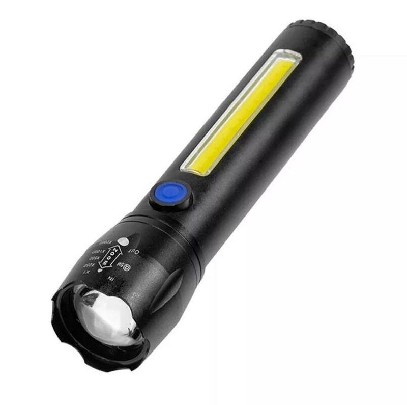 Ручной аккумуляторный фонарь Flashlight C62, cob+led, фото №2
