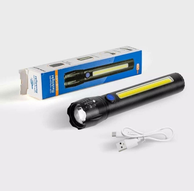 Ручной аккумуляторный фонарь Flashlight C62, cob+led, фото №3
