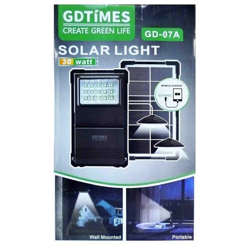 Фонарь многофункциональный Gdtimes Gd-07a  солнечная зарядная станция, 2 лампочки, повербанк, фото №6
