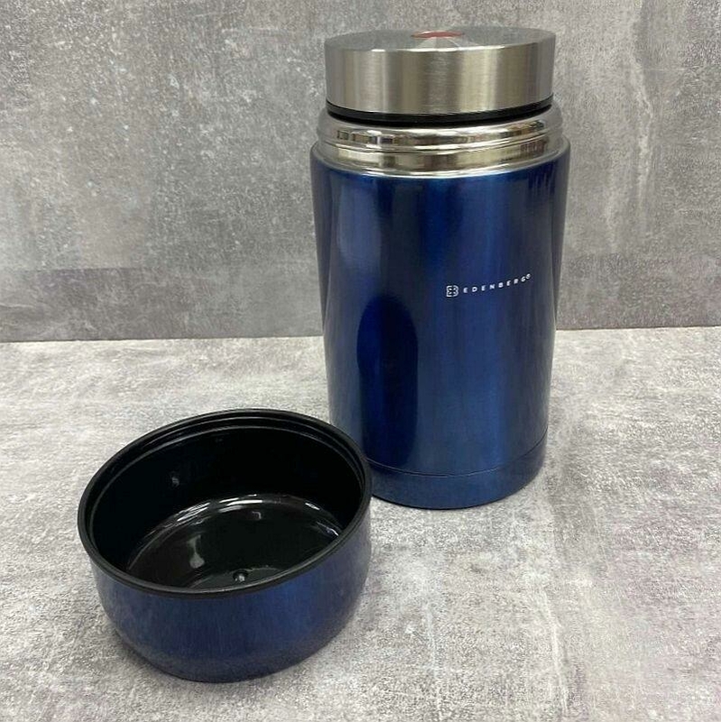 Термос пищевой металлический Edenberg Eb-3509 dark blue, 0,8 л, фото №3