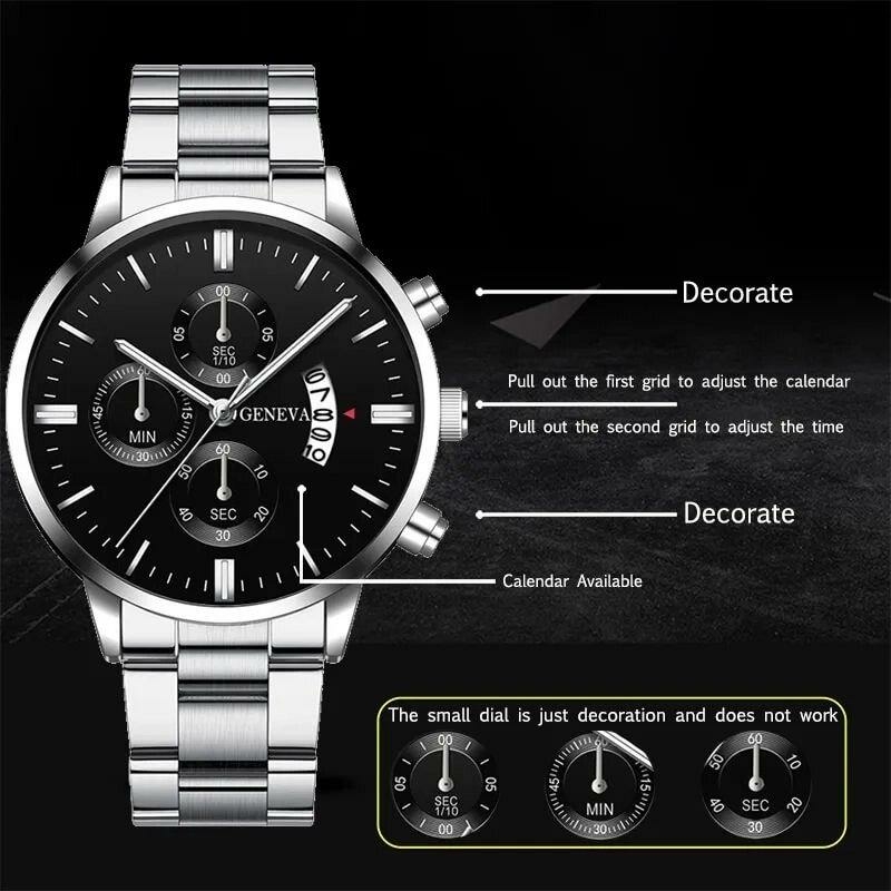 Мужские наручные часы Geneva, gray black, фото №5
