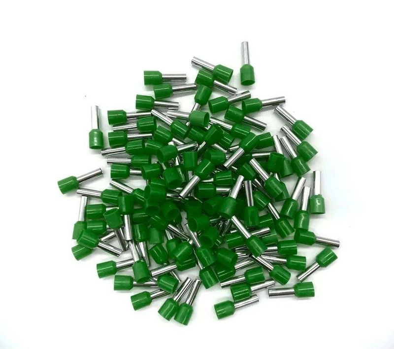 Набор втулочных наконечников E2508 для опрессовки проводов 100 шт, green