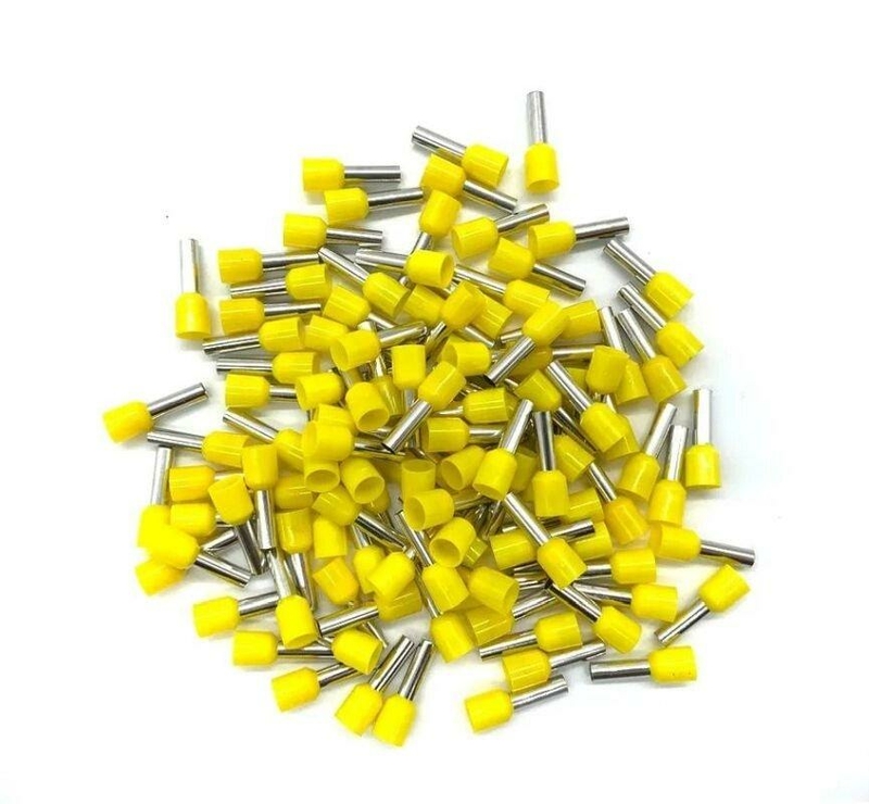 Набор втулочных наконечников E1508 для опрессовки проводов 100 шт, yellow