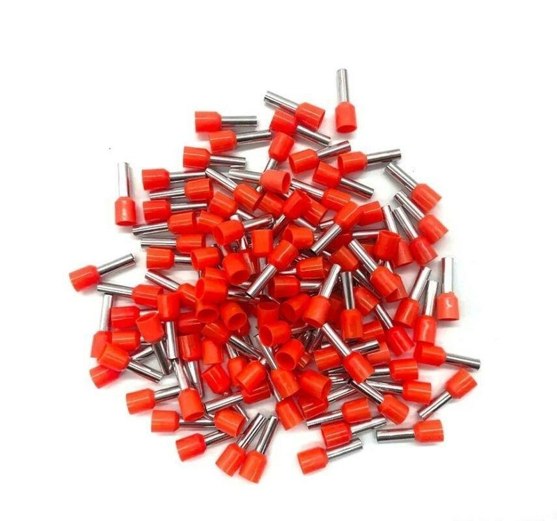 Набор втулочных наконечников E1508 для опрессовки проводов 100 шт, red