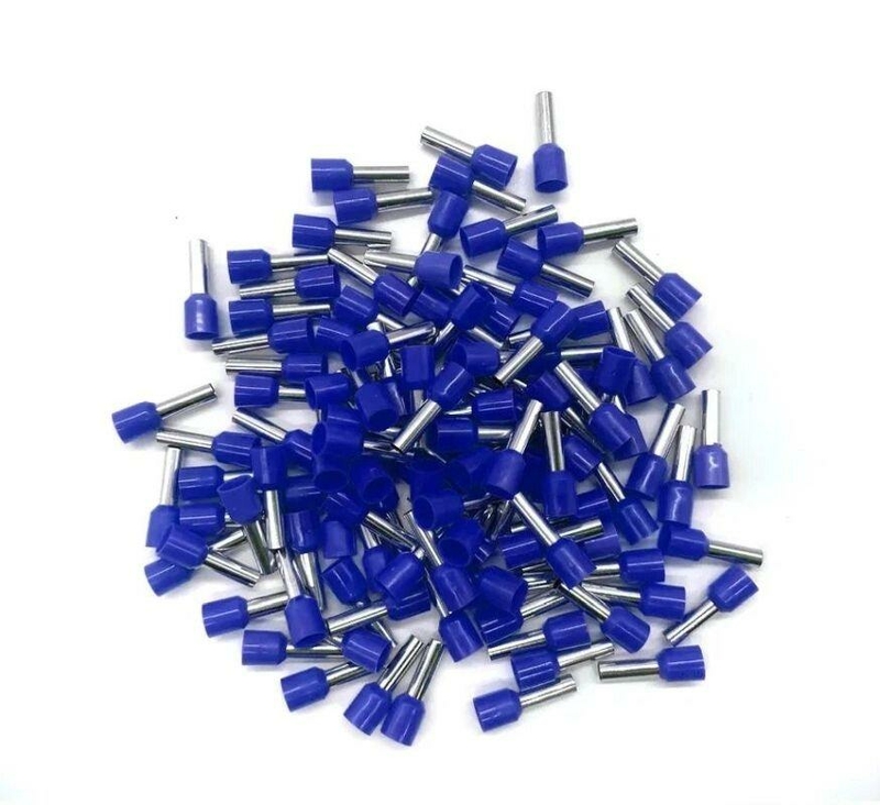 Набор втулочных наконечников E2508 для опрессовки проводов 100 шт, blue