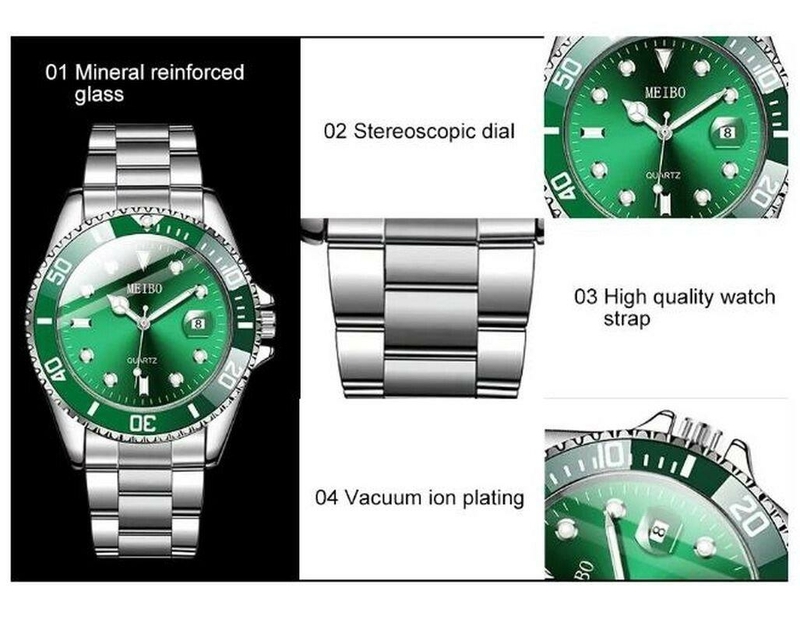 Мужские наручные часы Meibo, gray green, numer zdjęcia 3