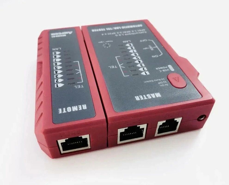 Тестер сетевого кабеля ampcom для интерфейса RJ45/ RJ11/ RJ12/ RJ14, numer zdjęcia 3