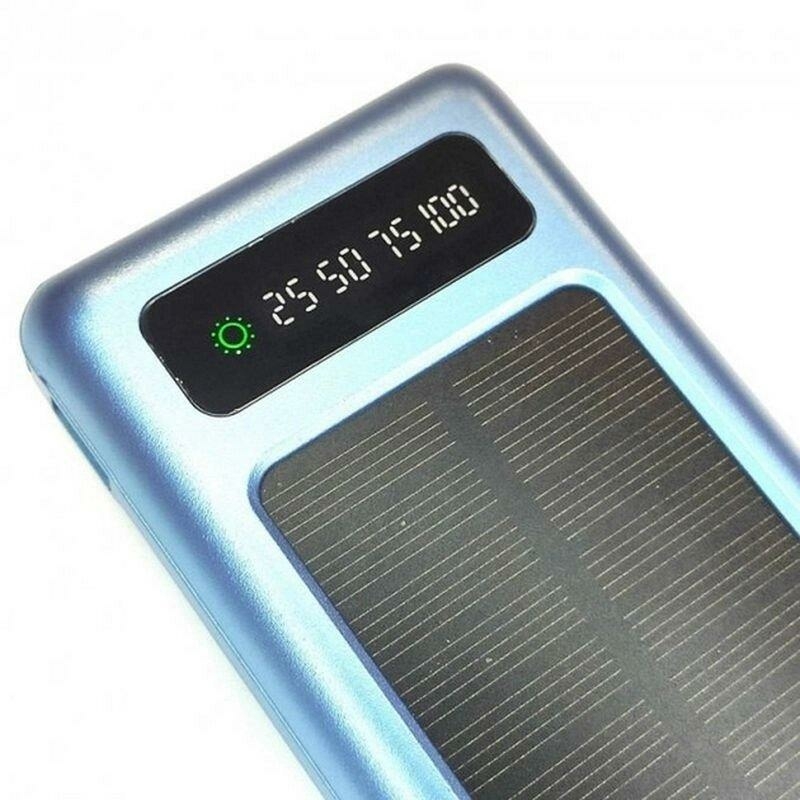 Портативное зарядное устройство Power Bank 20000 mAh Ukc 8412 на солнечной батарее с Led, фото №4