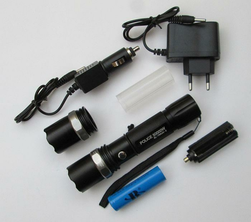 Фонарь Police BL8626-2 50000W с ультрафиолетом (аккумулятор, 2 зарядки, упаковка,2 головы), фото №3