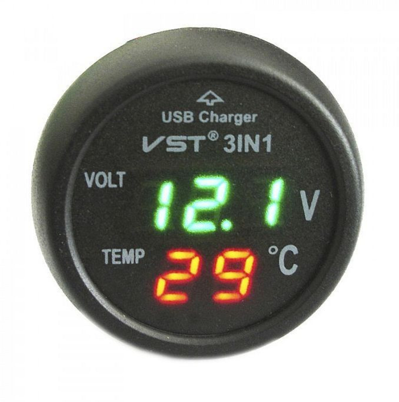 Цифровой авто термометр с вольтметром VST-706, фото №2