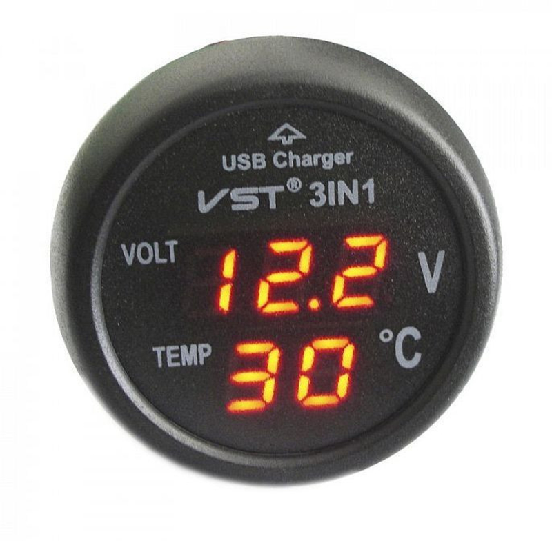 Цифровой авто термометр с вольтметром VST-706, фото №5