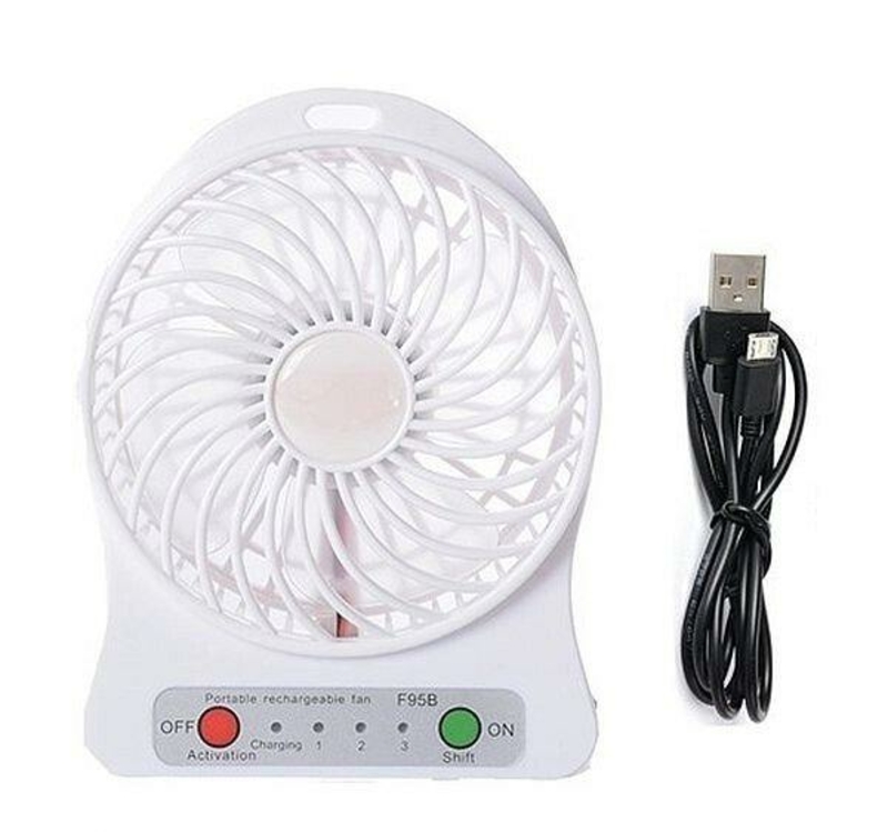 Вентилятор настольный, аккумуляторный Usb Mini Fan (аккумулятор, usb кабель), фото №4
