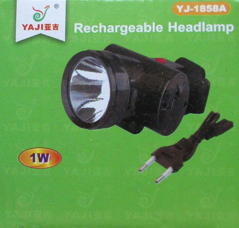 Налобный аккумуляторный фонарик на 1 светодиод, YJ-1858a, фото №3