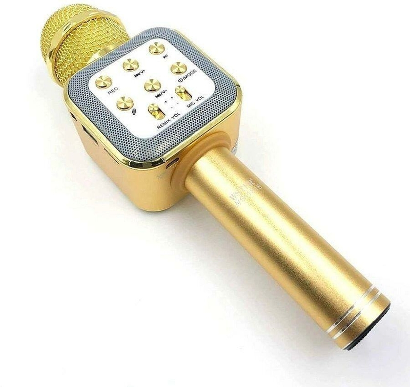 Беспроводной микрофон караоке с динамиком 1818, gold, photo number 2