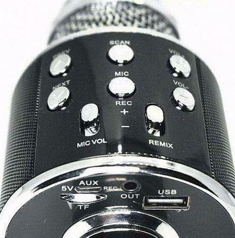 Беспроводной микрофон караоке Ws-858, black, фото №4