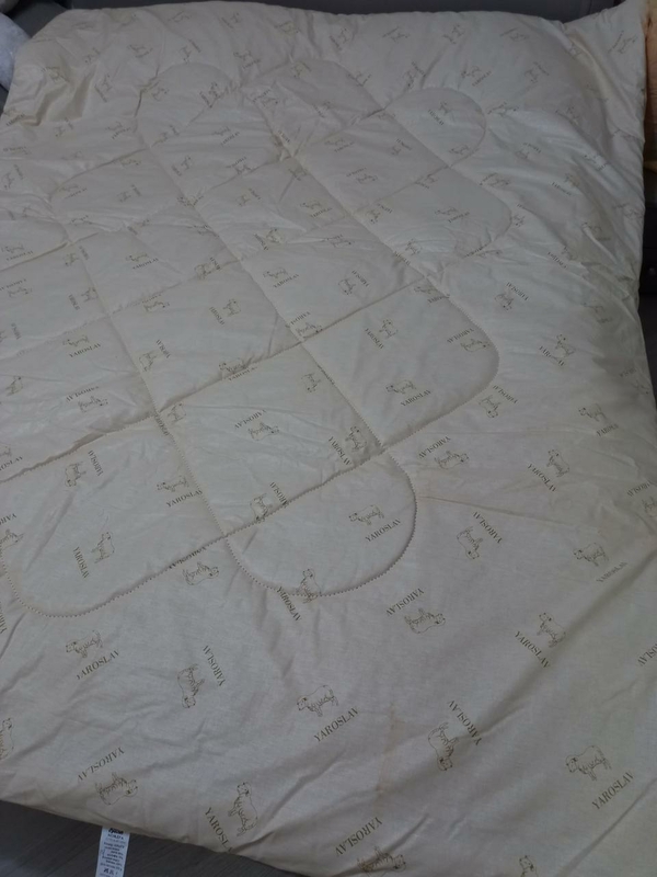 Одеяло стеганое бязь/овечья шерсть Ярослав 140х205, одеяло шерстяное стёганое, фото №4
