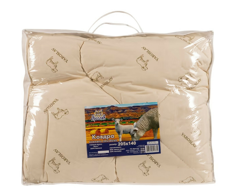 Одеяло стеганое бязь/овечья шерсть 230х205, стёганое шерстяное одеяло Ярослав, photo number 5