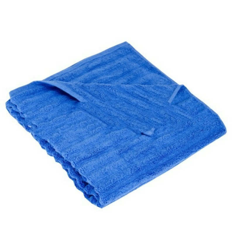 Махровое полотенце Ribs синее 70