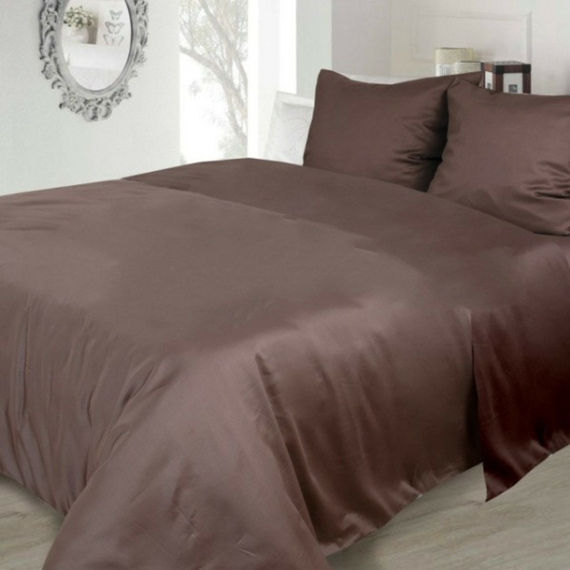 Комплект постельного белья сатин коричневый Ярослав двуспальный 175х215