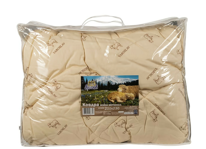 Одеяло стеганое меринос 230х205 см, одеяло из шерсти мериноса зимнее Ярослав, фото №5