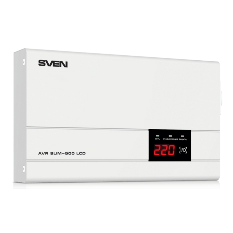 Стабилизатор напряжения SVEN AVR SLIM-500 LCD, numer zdjęcia 2
