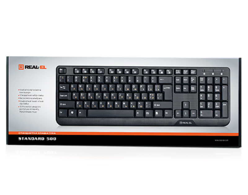 Клавіатура REAL-EL Standard 500 USB чорна, фото №3