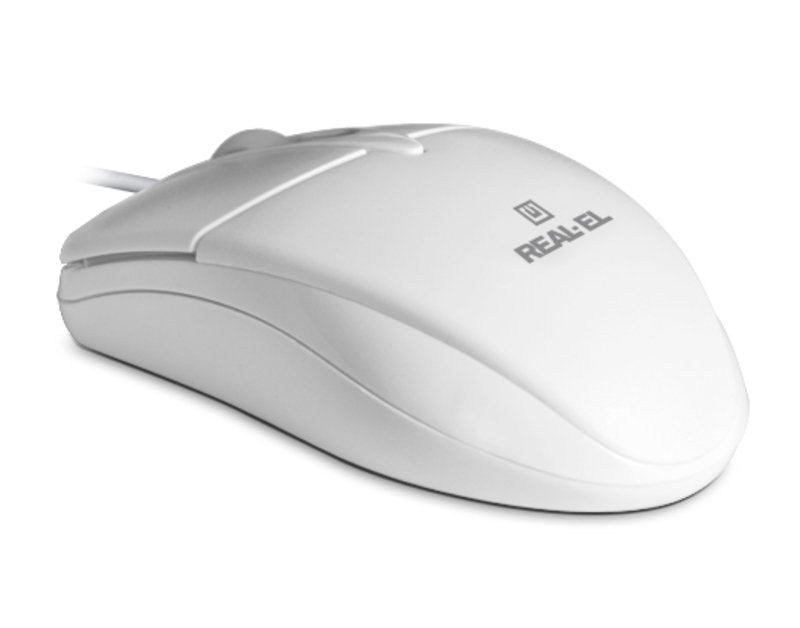 Мышка REAL-EL RM-211 USB белая, фото №3